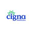 Cigna logo with blue text and green tree icon; Insurance provider.