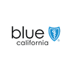 Blue California logo with shield and medical symbol. Home.