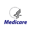 Medicare logo with a stylized blue globe on a black background.