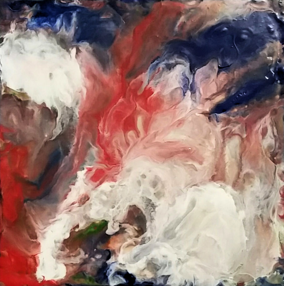 Blue Red Encaustic web
