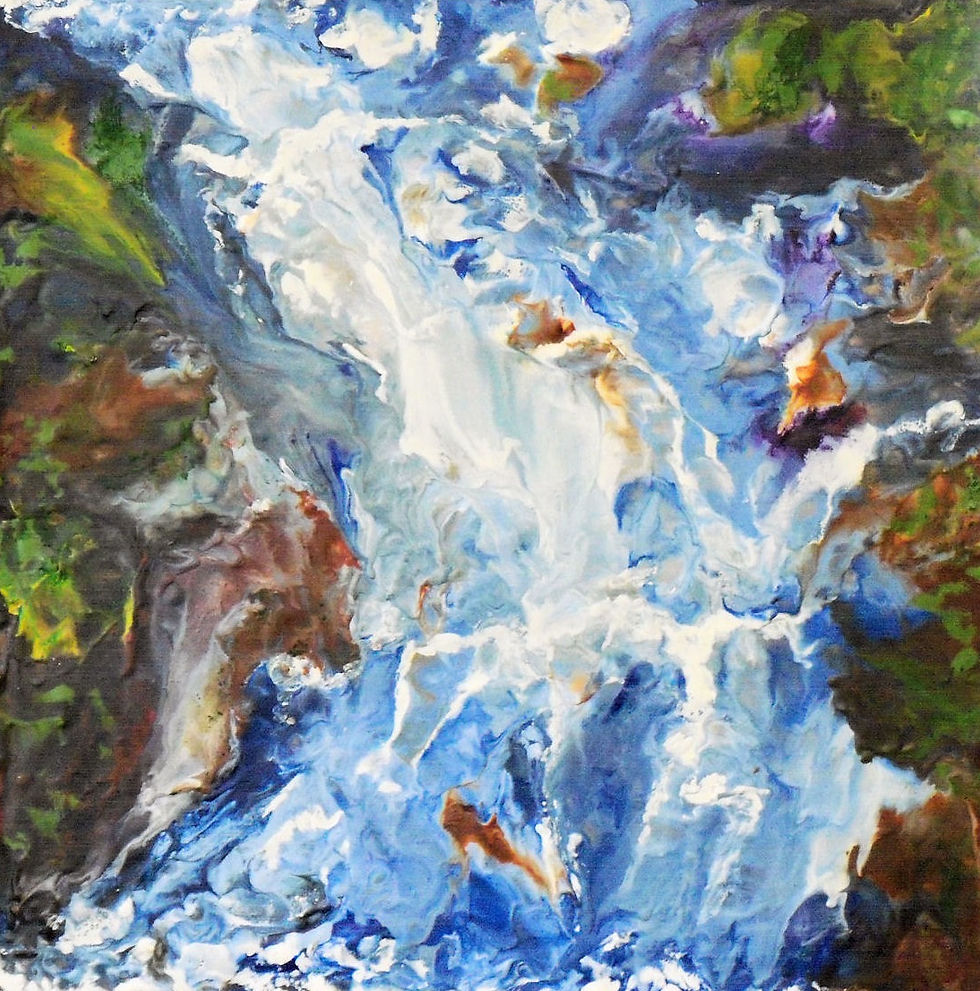 Waterfall encaustic