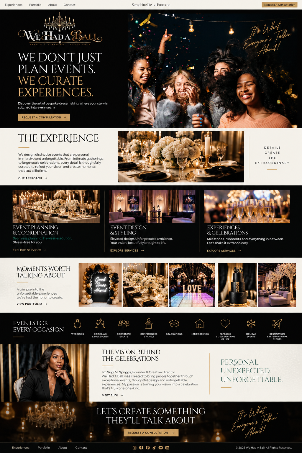 We Had A Ball Events homepage