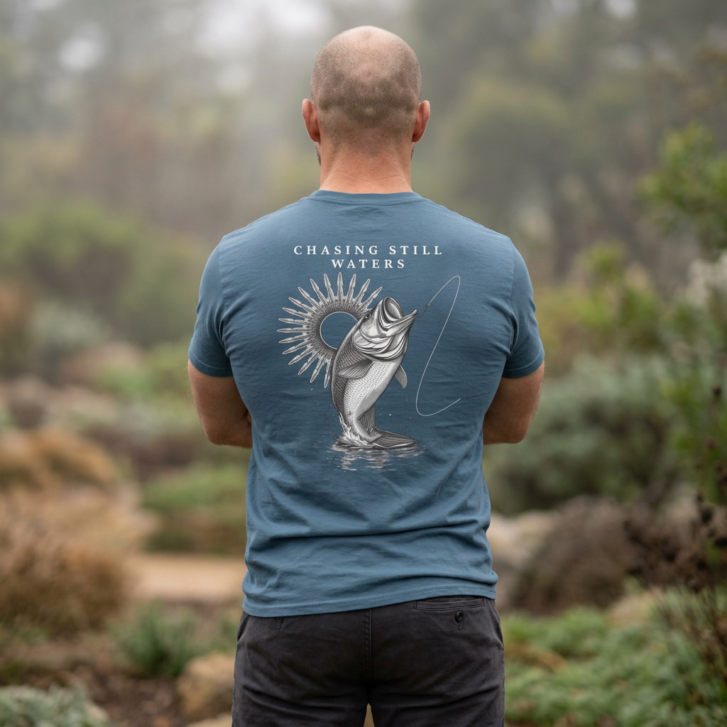"Chasing Still Waters" Fishing Graphic Shirt