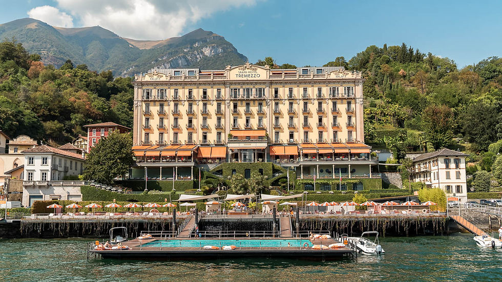 Grand Hotel Tremezzo on Lake Como with its lakefront pool and mountain backdrop