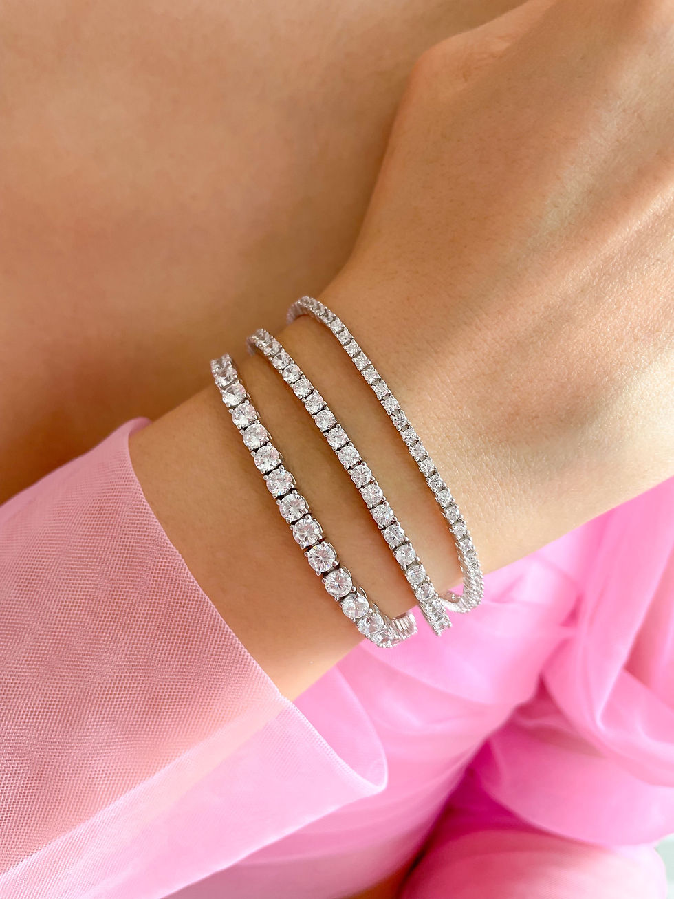 Thumbnail: 4 Claw 4mm (0.25ct) Tennis Bracelet