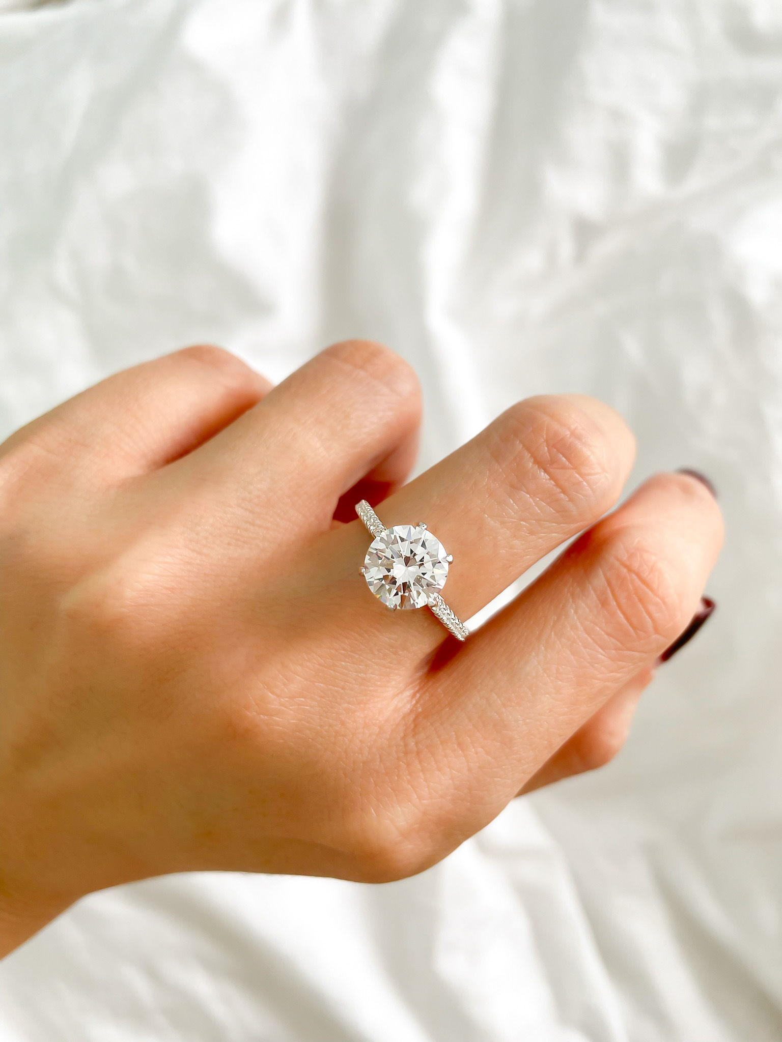 4 Claw 3ct Round with 3 Quarter Eternity