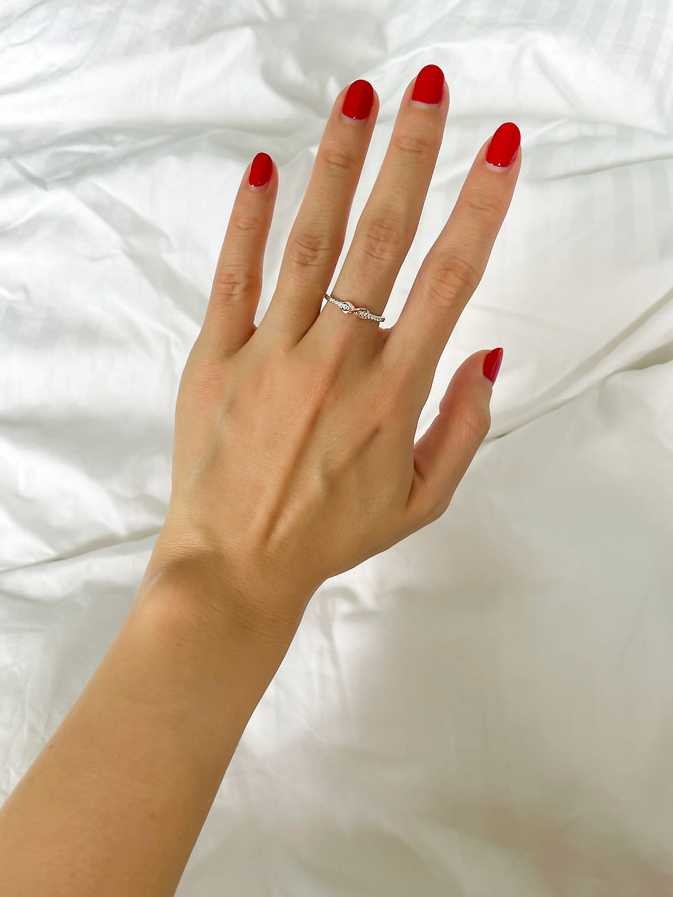 Thumbnail: Half Eternity 1mm with Rose Gold Infinity