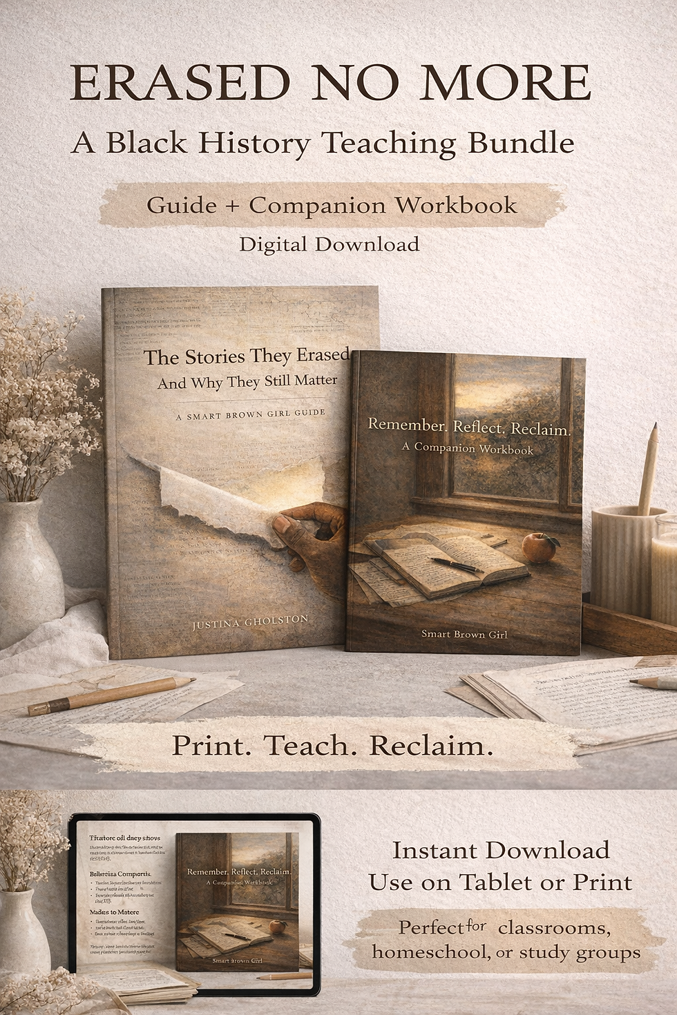 Thumbnail: The Stories They Tried to Bury + Reflective Workbook | Erased Black History