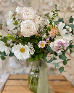 White and blush wedding bouquet