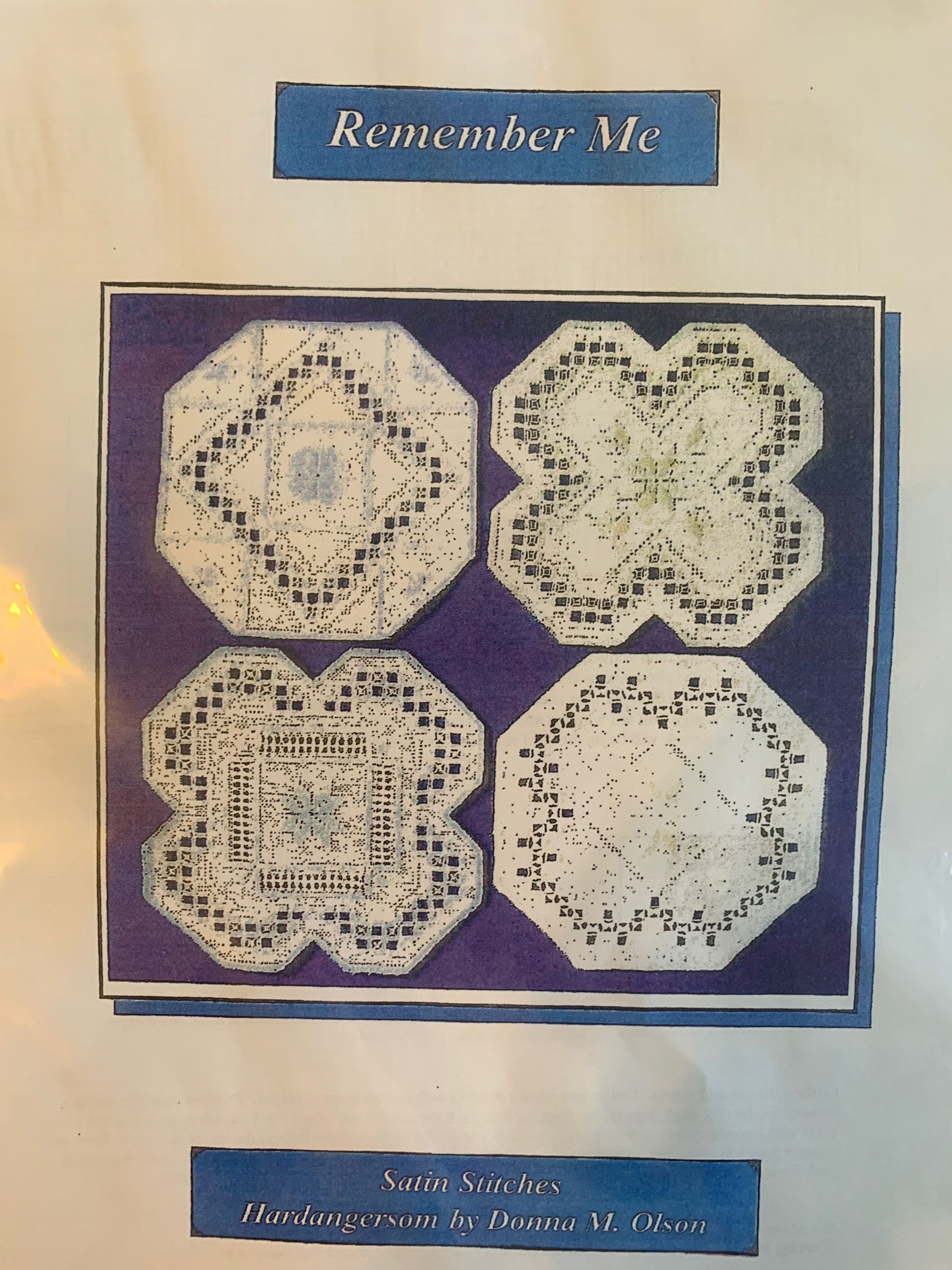 REMEMBER ME Satin Stitches Pattern  Only