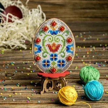 FLW-036 CROSS STITCH KIT ON WOOD Wonderland Crafts