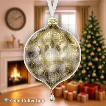 FLX-141 Golden Bauble cross stitch kit plastic  Wonderland Crafts