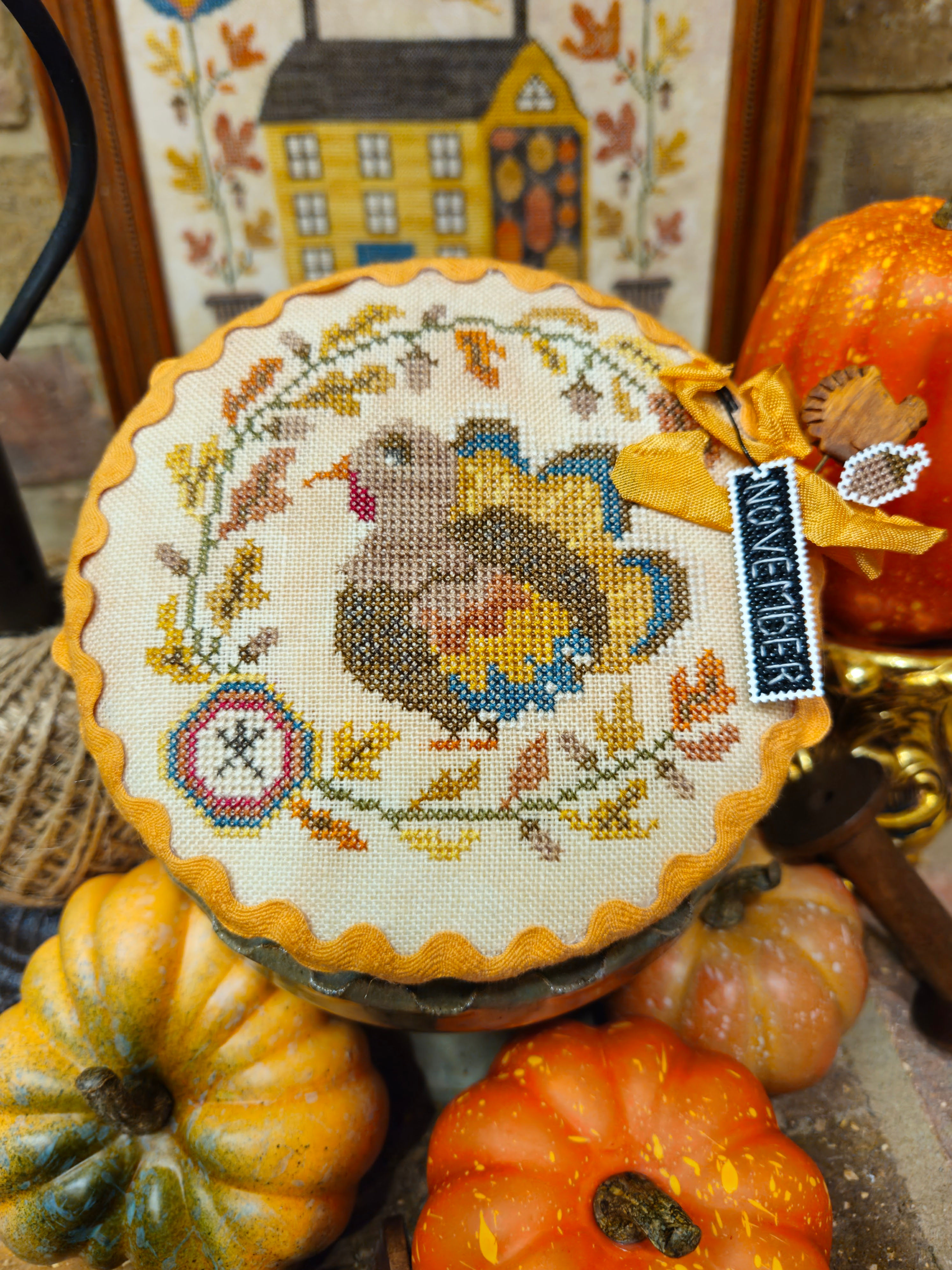 PIN DRUM SHORTIES MONTH 11 TURKEY Quaint Rose Needlearts Pattern Only