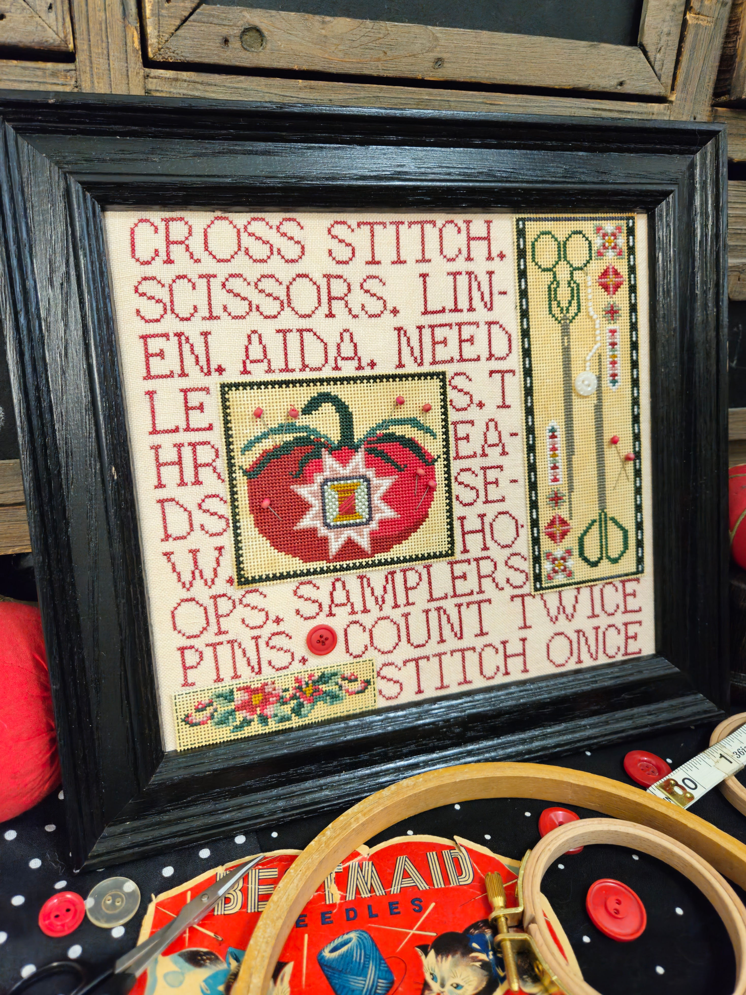 MIXED MEDIA NEEDLE ART STITCHING PARAPHERNALIA Quaint RoseNeedleArts PatternOnly