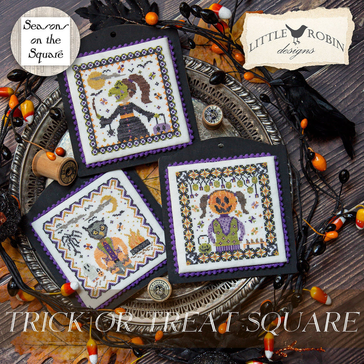 TRICK OR TREAT SQUARE Little Robin Designs Pattern Only