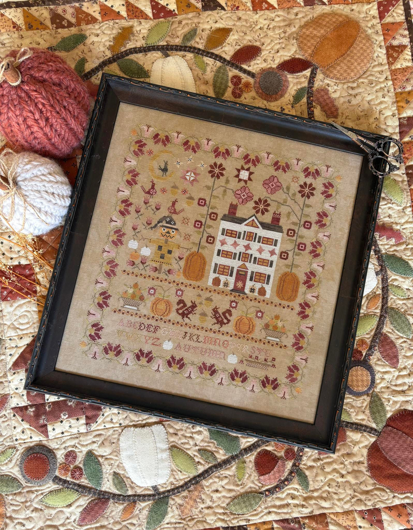 ENCHANTED AUTUMN SAMPLER Pansy Patch Pattern Only