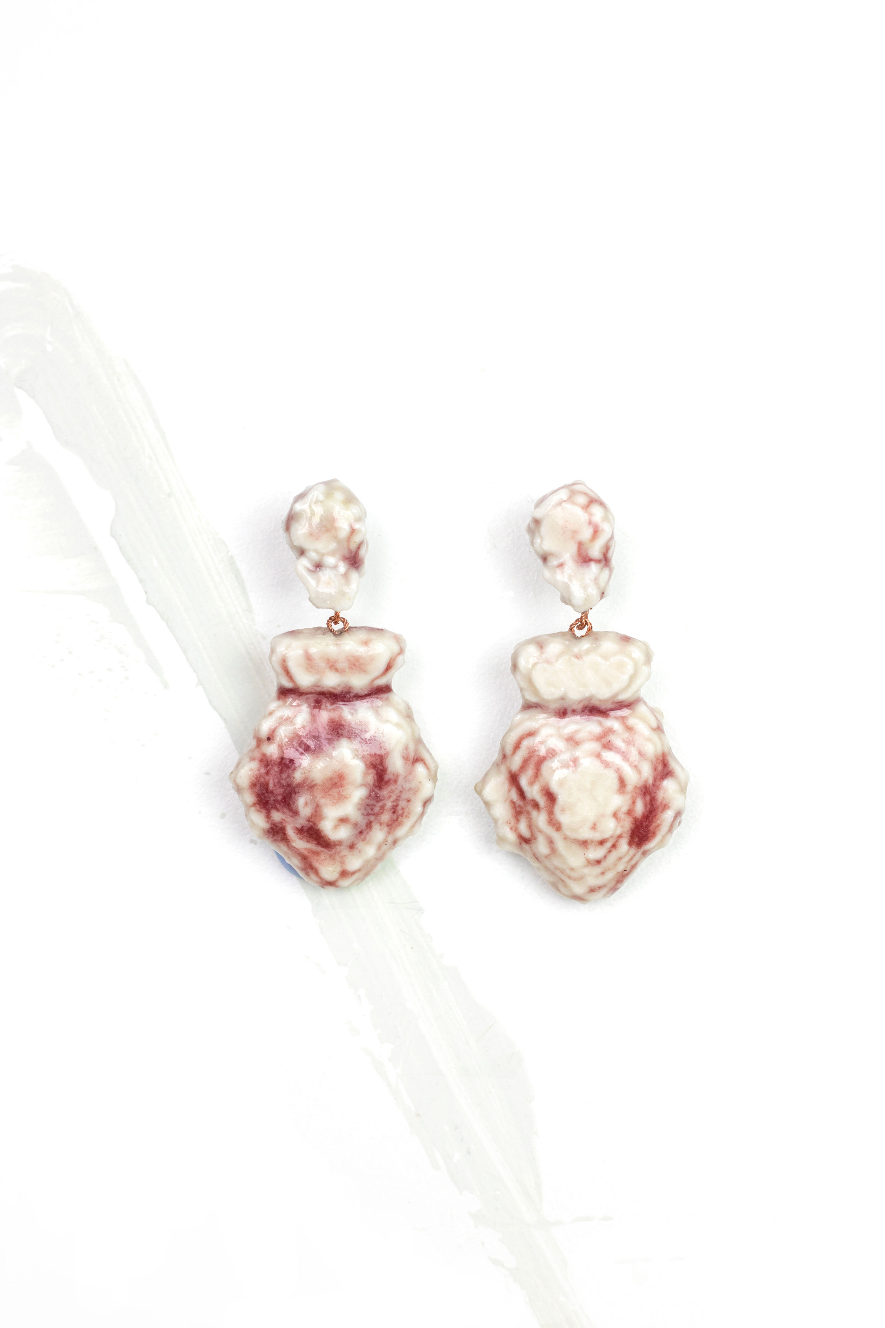 Heart Pendant Earrings Ruby