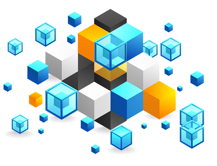 flat_isometric_3d_illustration_blockchain_technology_concept_abstract_background [Converte