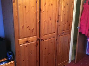 Pine wardrobe one double and one triple for sale