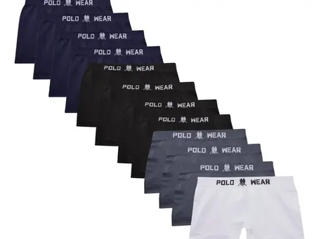 Kit 12 Cuecas Infantil Boxer Microfibra Polo Wear