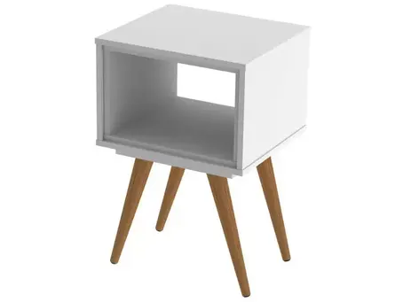 Mesa Lateral de Madeira Pés Palito Retrô