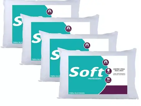 Kit 4 Travesseiro Soft Antialérgico
