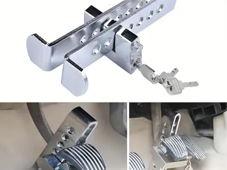 Trava Antirroubo Universal Inoxidável /Cadeado para Pedal de Freio