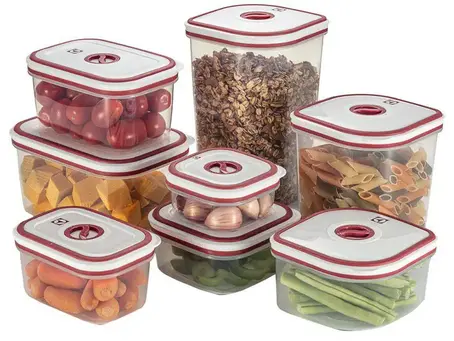 Jogo de Potes de Plástico Hermético 8 Peças