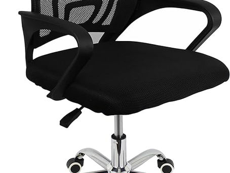 Cadeira de Escritório, Base Cromada, 5 Rodinhas