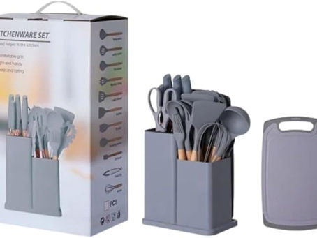 Jogo utensilios cozinha silicone 19 pcs