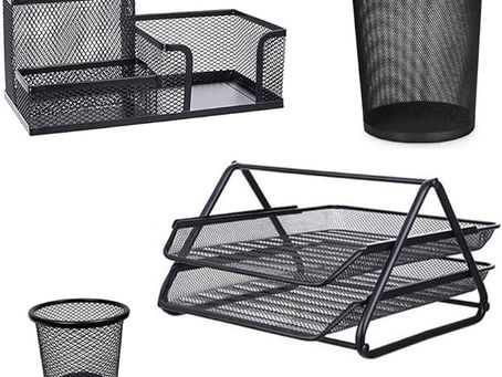 Kit Escritorio Organizador 4 Itens Bandeja