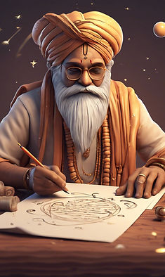 indian astrologer which writing something on paper .jpg
