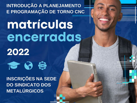 Começa sábado o curso de Introdução a Planejamento e Programação de Torno