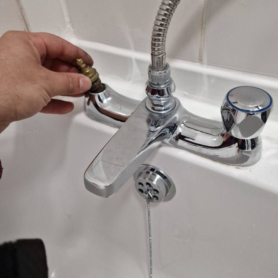 Replacing washer on tap, Minor plumbing work
