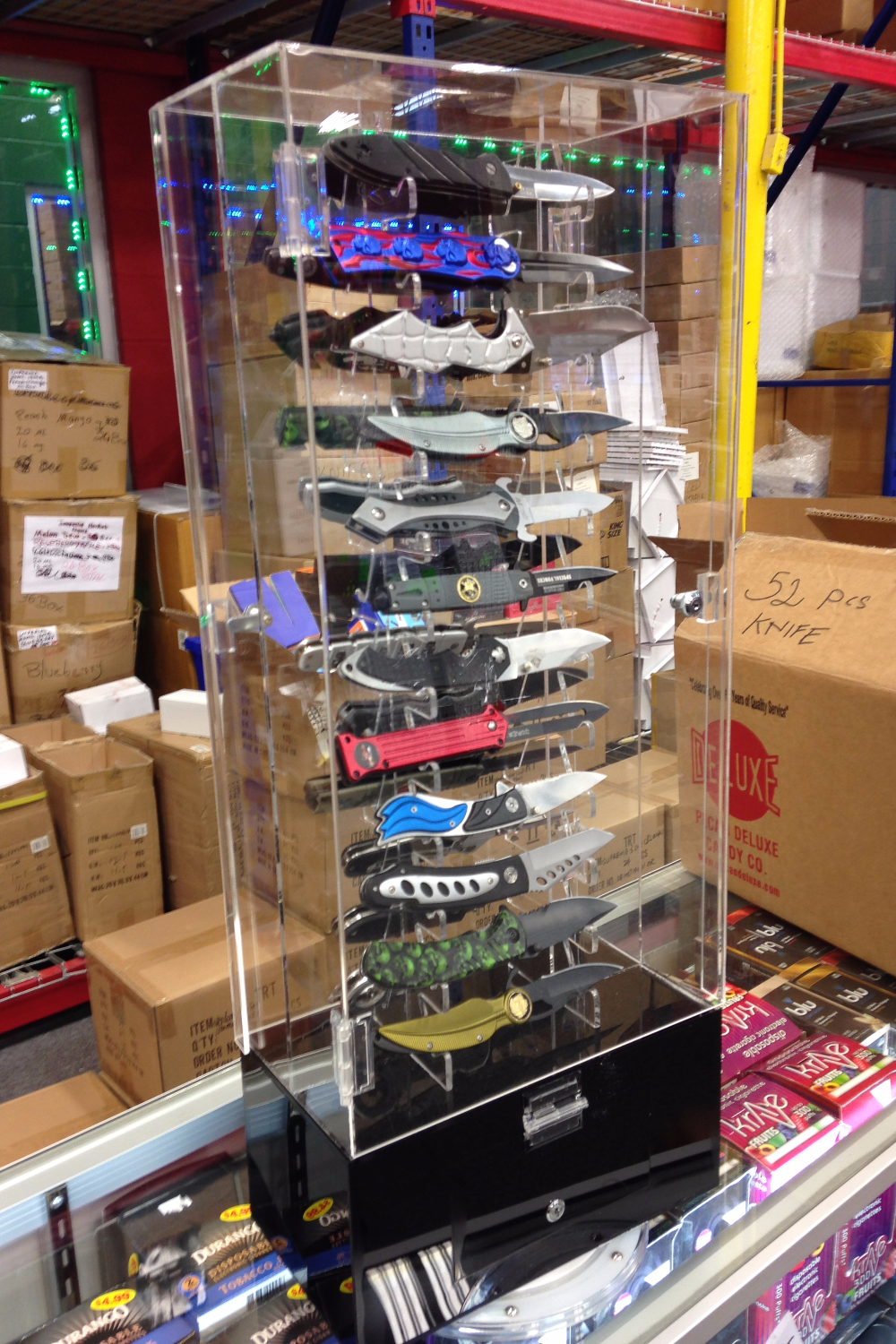 ACRYLIC KNIFE DISPLAYS ROTATING & LED