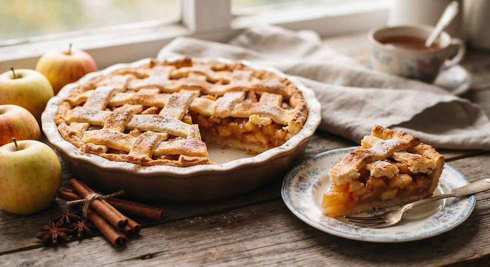 Homemade szarlotka Polish apple pie with lattice crust, cinnamon, and apples on a rustic table with fresh apples