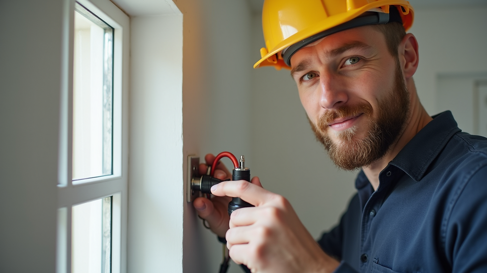 Close-up view of a home inspector checking electrical wiring