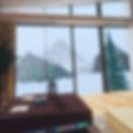 Screenshot of snowy day cabin