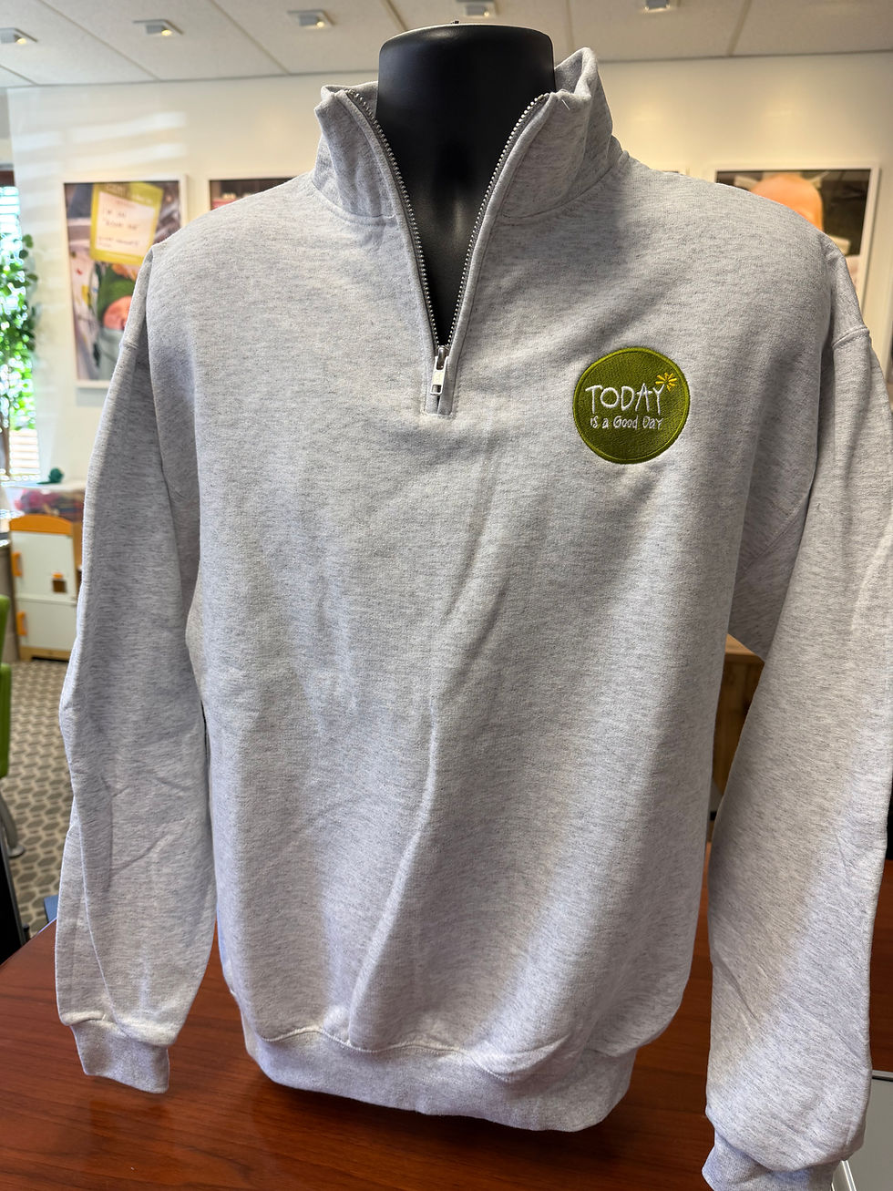 Light Gray TIAGD Circle Logo Quarter Zip Sweatshirt