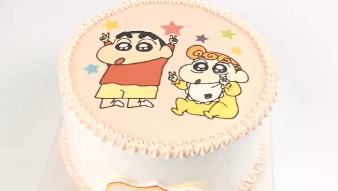 蠟筆小新小葵 平面忌廉蛋糕 精緻版 