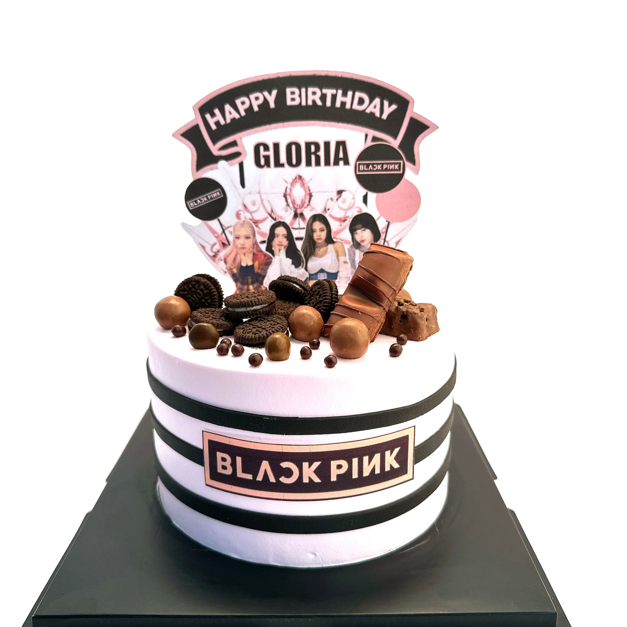 Black Pink主題造型 忌廉蛋糕