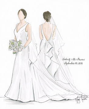 Full Body Bridal Gown Illustration