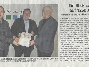 1250 Jahre Mainflingen - die Chronik ist fertig