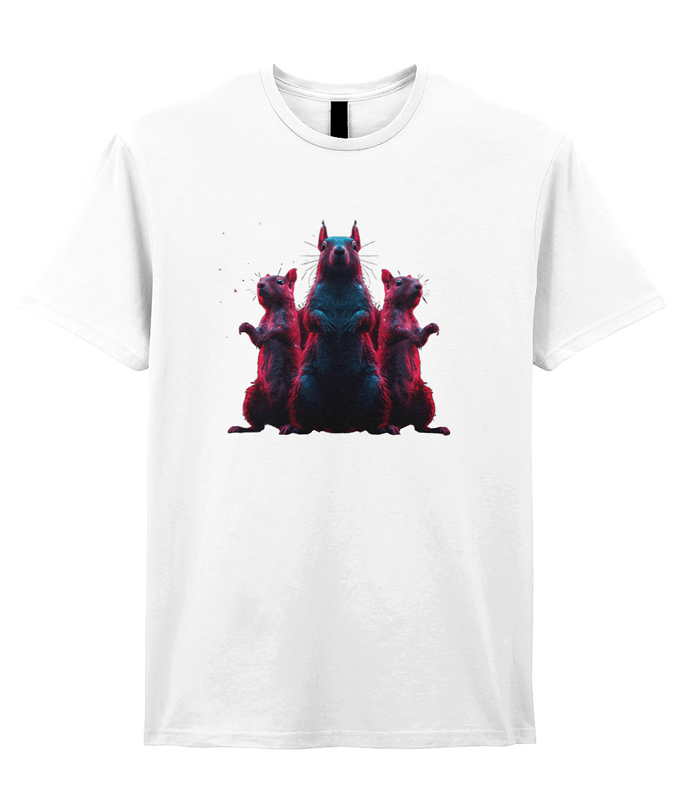 Thumbnail: Geometric Animal Tshirt Retro Artsy Print squirrel animal