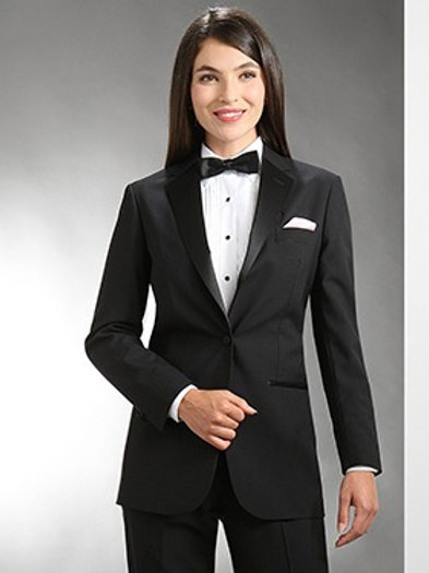 Women's Burgundy Eton Jacket with Black Satin Shawl Lapel