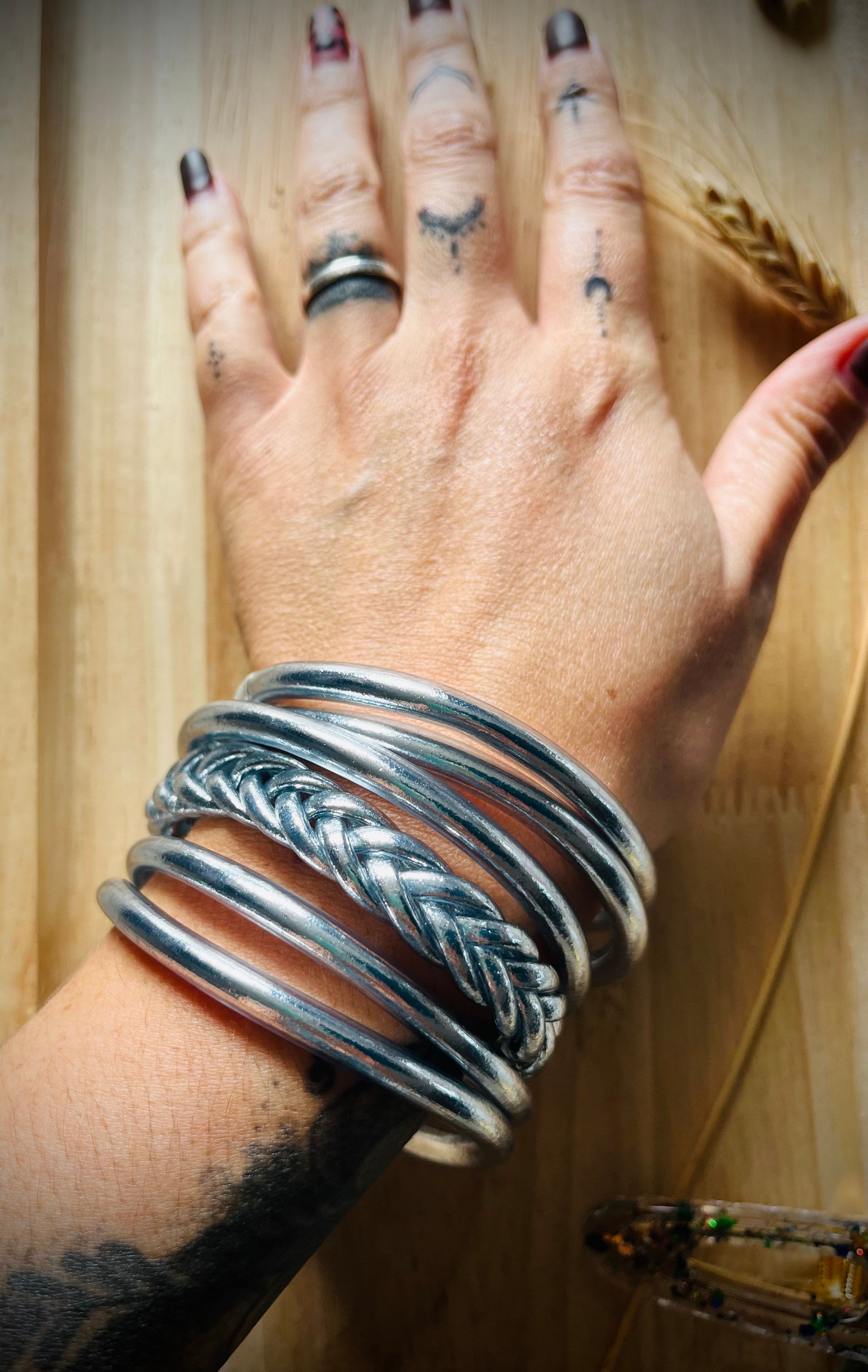 Jonc bouddhiste argent taille m