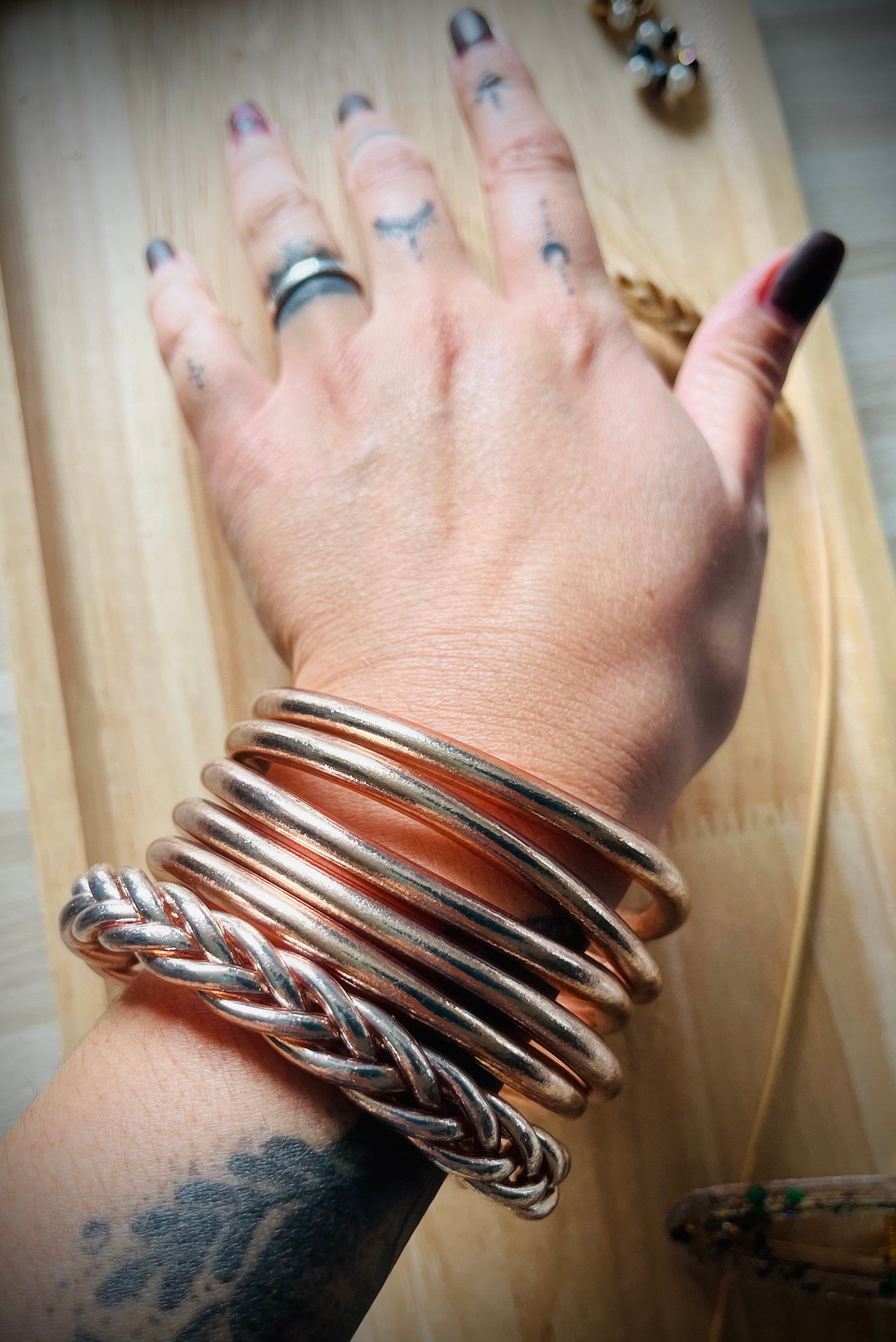 Jonc bouddhiste champagne taille m