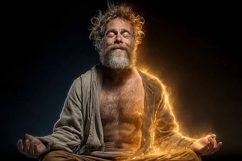 bearded man meditating while smiling surrounded by flames to showcase transformational power from men‘s work course shiva shift_online holistic healing transformation_menswork_fatherhood_edited.jpg