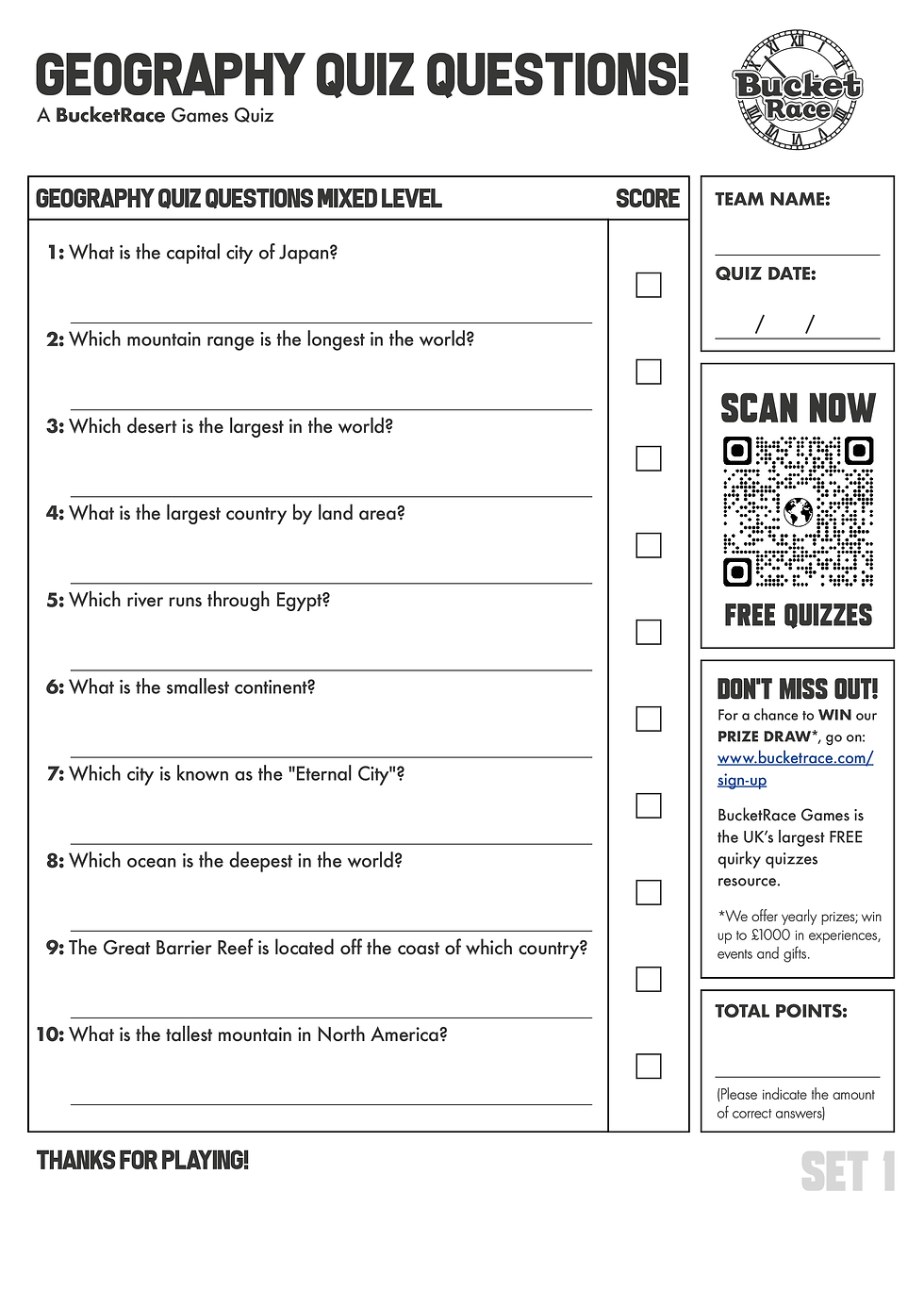Geography Quiz Questions