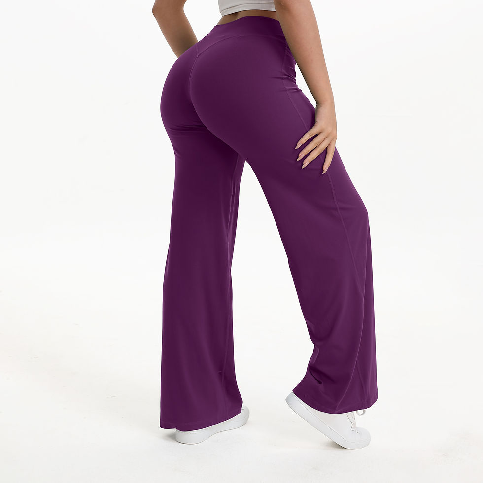 Thumbnail: NCLAGEN Straight-Leg Pants Ultra Soft Butter Fabric Women's Mid-Waist Yoga Pants